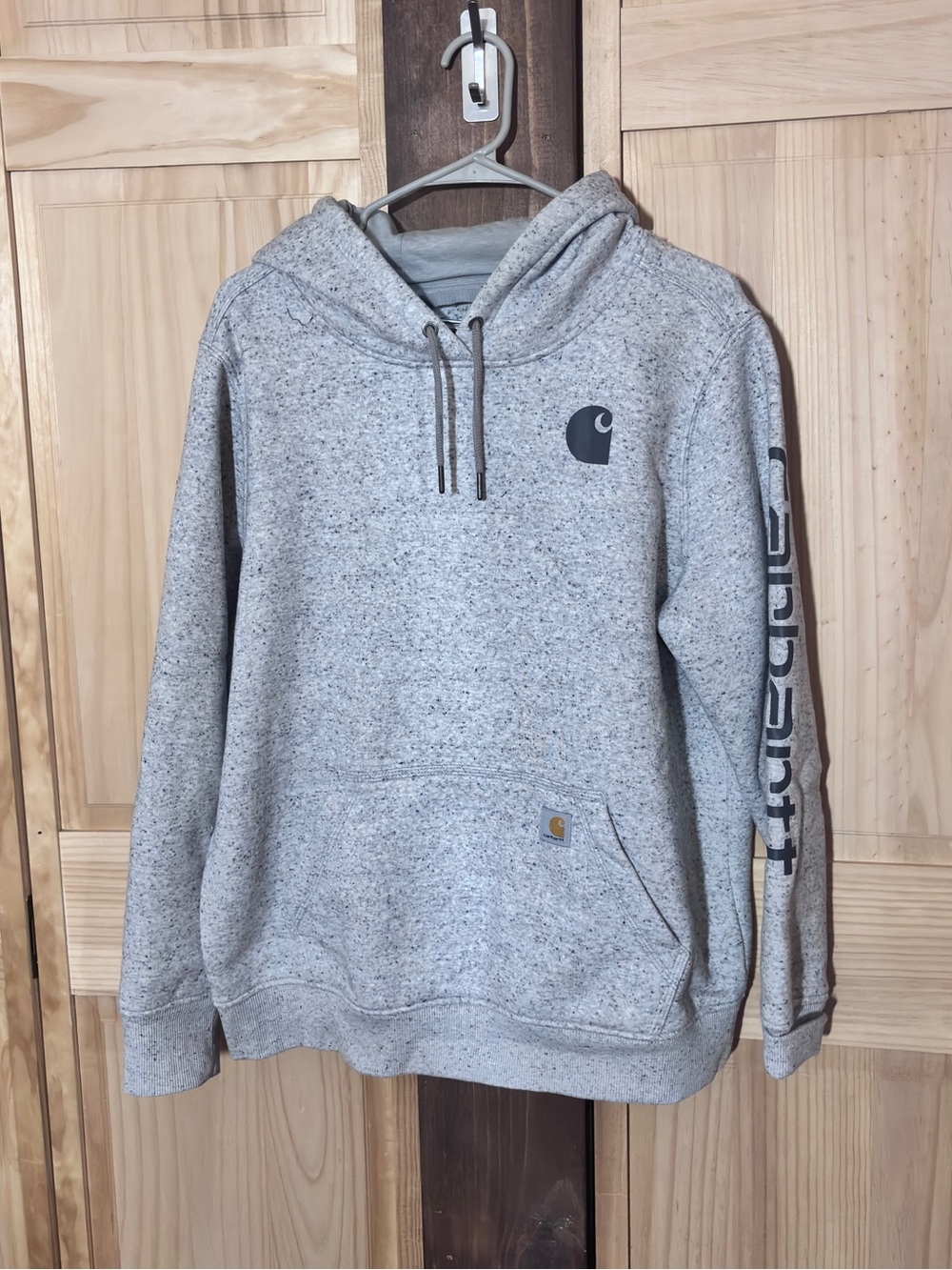 Carhartt Crewneck Hoodie - Heather Gray with Black Logo